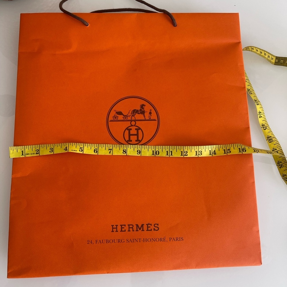 Authentic Hermès Orange Shopping Gift Bag - Picture 4 of 5